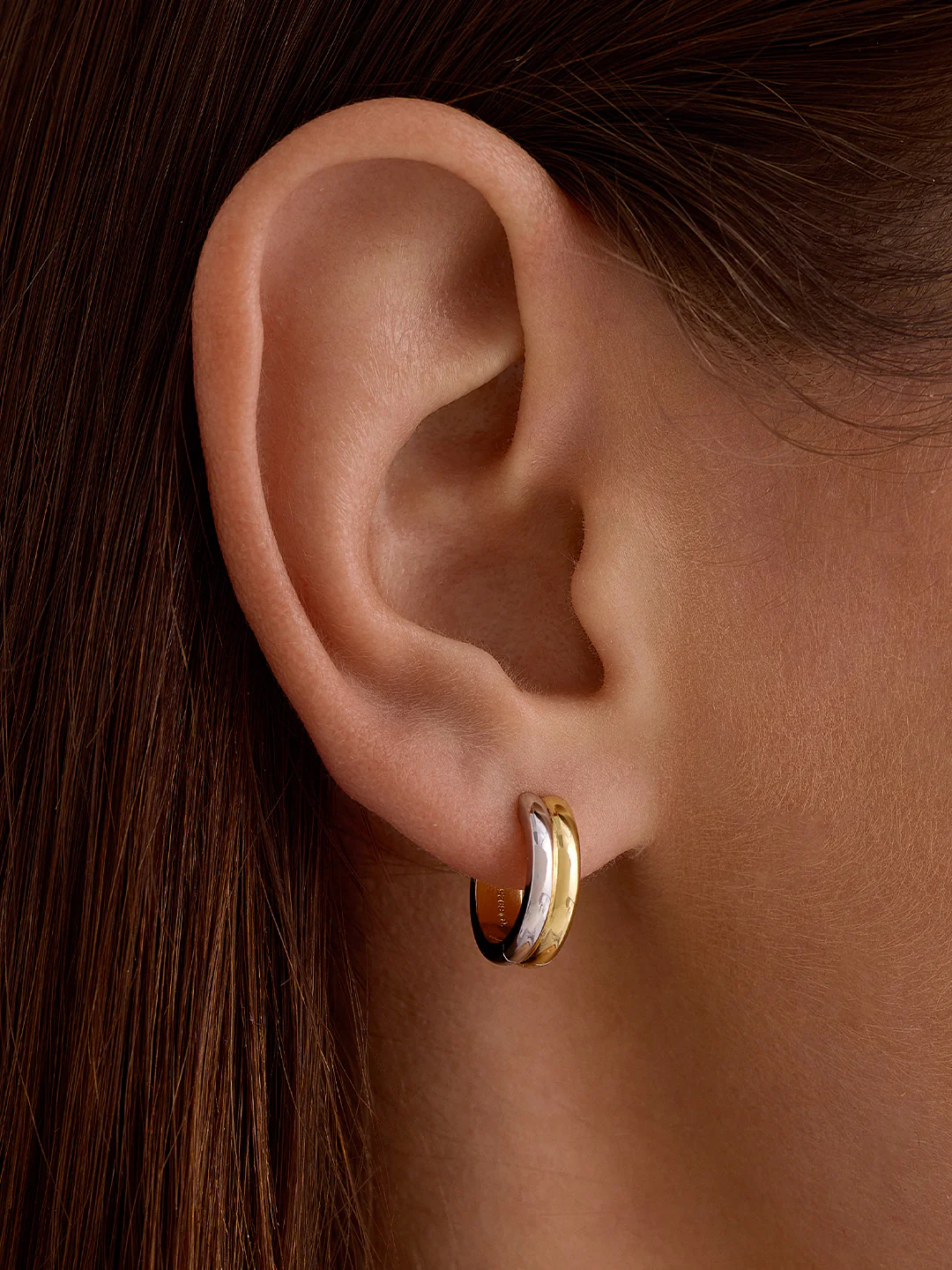 Mixed Minimalist Double Hoops