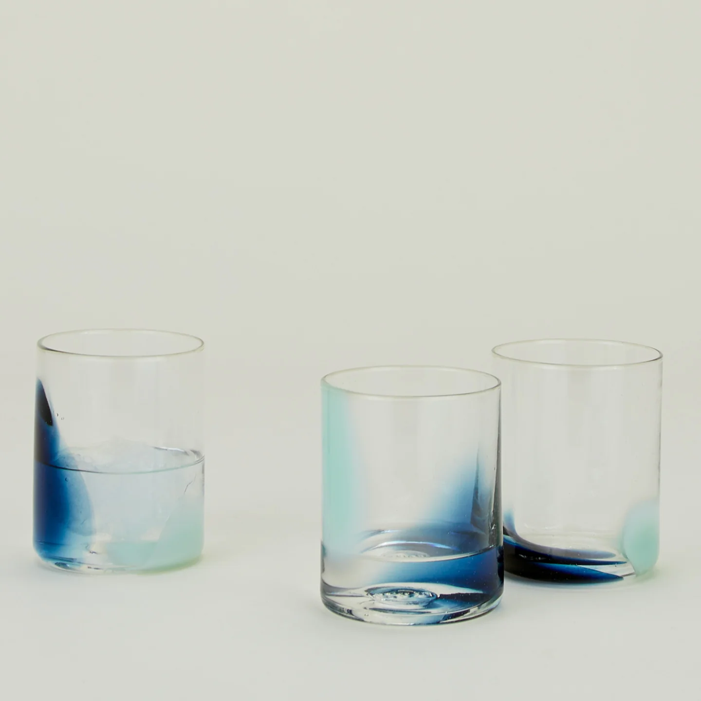 Hand Blown Tumbler - Peacock/Sky