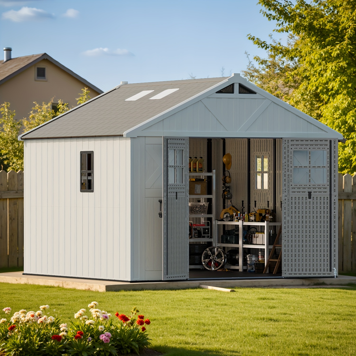 Self-developed blow-molded 10X8&10X10FT&10X12FT tool shed