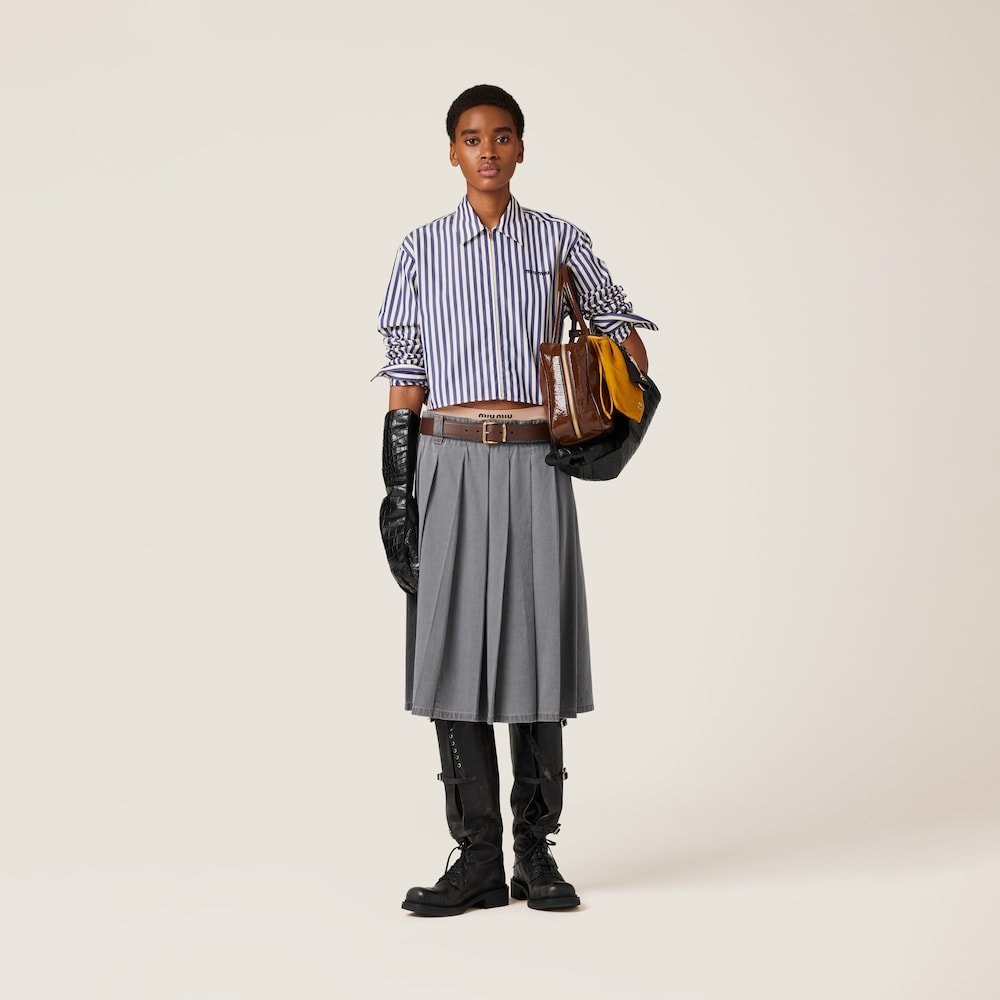 Striped poplin shirt