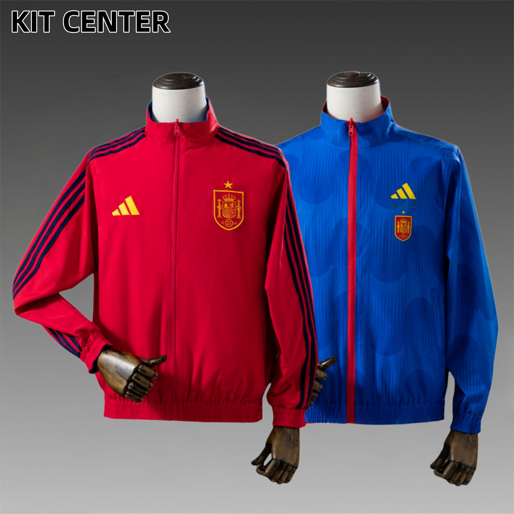 2026 Spain Reversible Jacket Windbreaker - Red & Blue