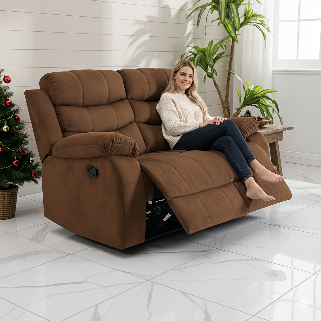 Double recliner, double adjustable recliner with side pockets, manual recliner sofa suitable for the living room, home recliner sofa set, sofa with recliners, double sofa suitable for the living room and home theater