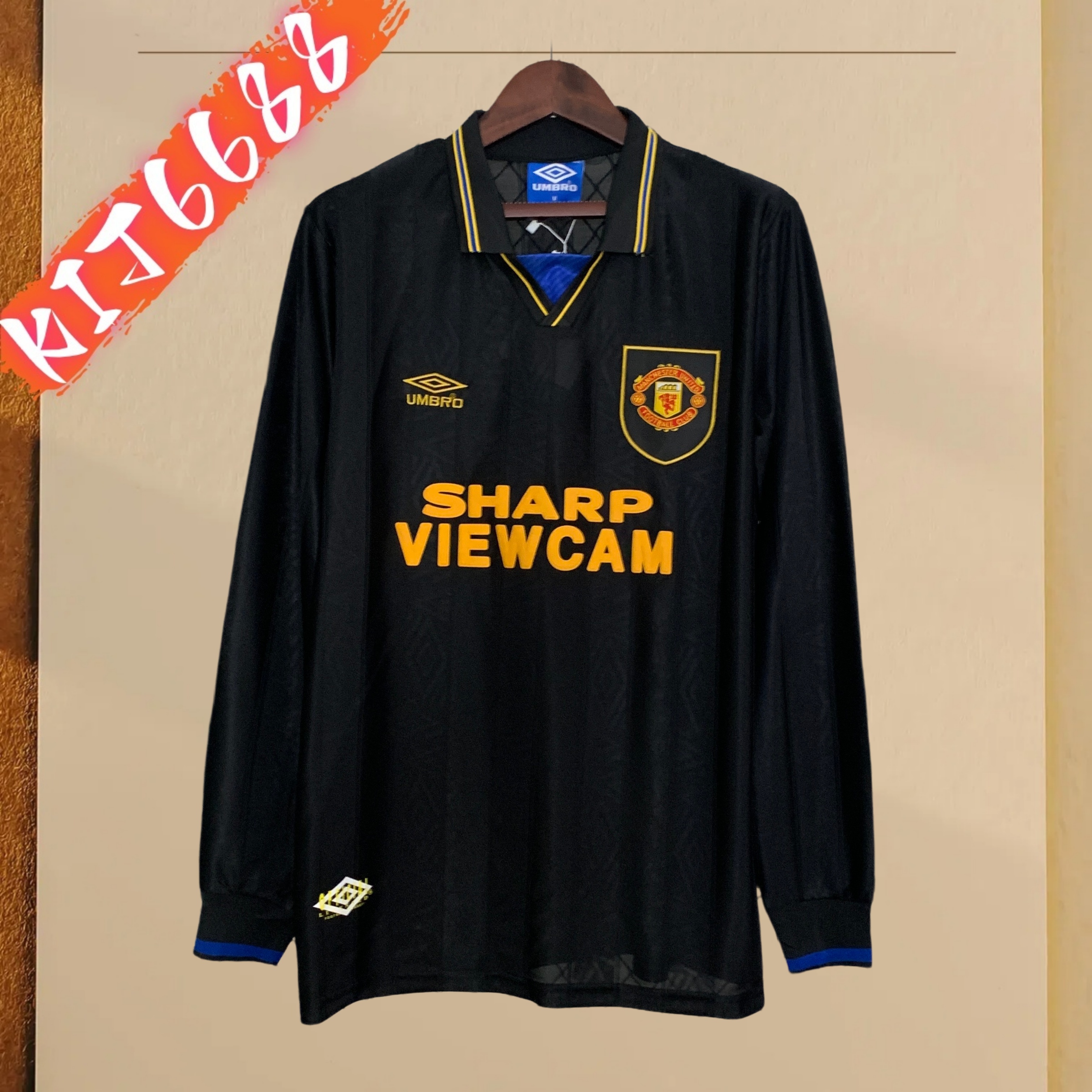 93/94 Manchester United Away long sleeved retro football jersey