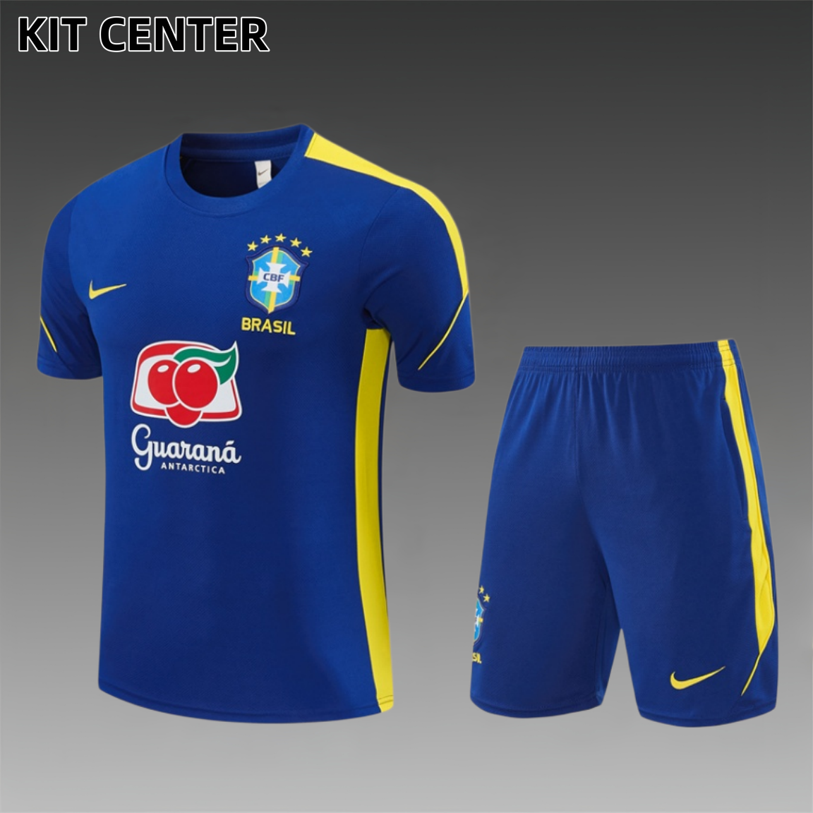2024/2025 Brazil variegated blue Adult & Kids Short Sleeve Training Suit (Adult & Kids  Kit)