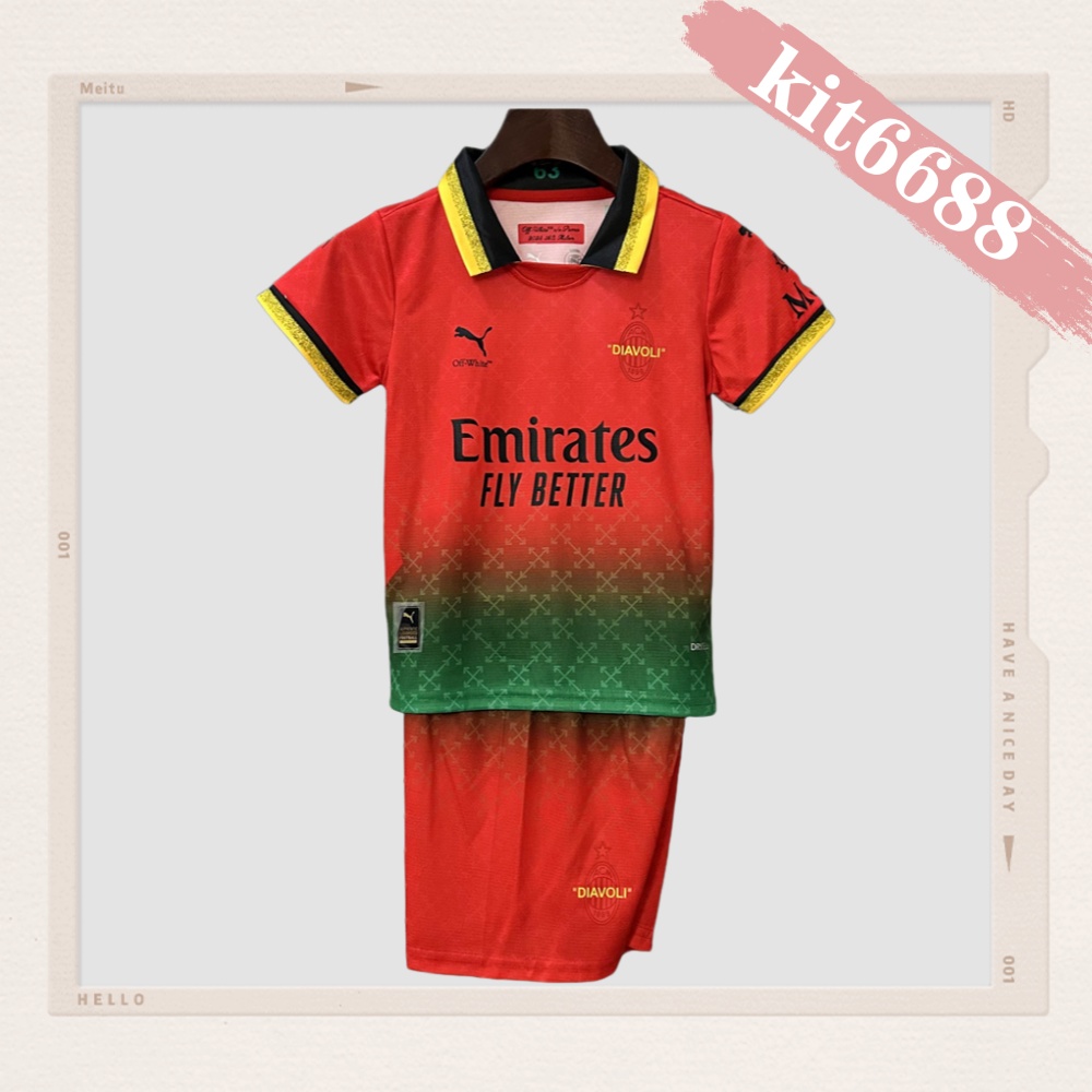 2025/2026 AC Milan Joint Edition Football Shirt (Kids Kit socks)