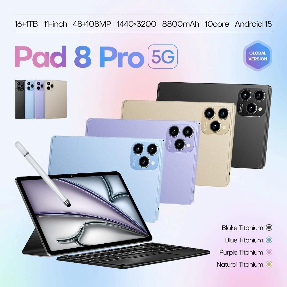 GPT-Pad8 Pro (mit Maus und Tastatur) 4G-fähiges Android-Smart-Tablet mit 10,1-Zoll-In-Cell-Bildschirm, 16+1TB, ultraflache Metallgehäuse, unterstützt Speicherkarten, Achtkernprozessor, 13-Megapixel-Kamera.