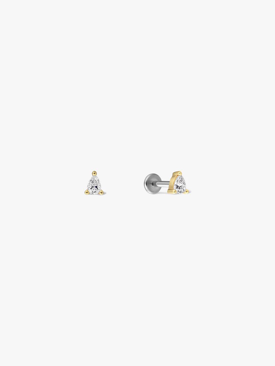 Pear Sapphire Flat Back Studs