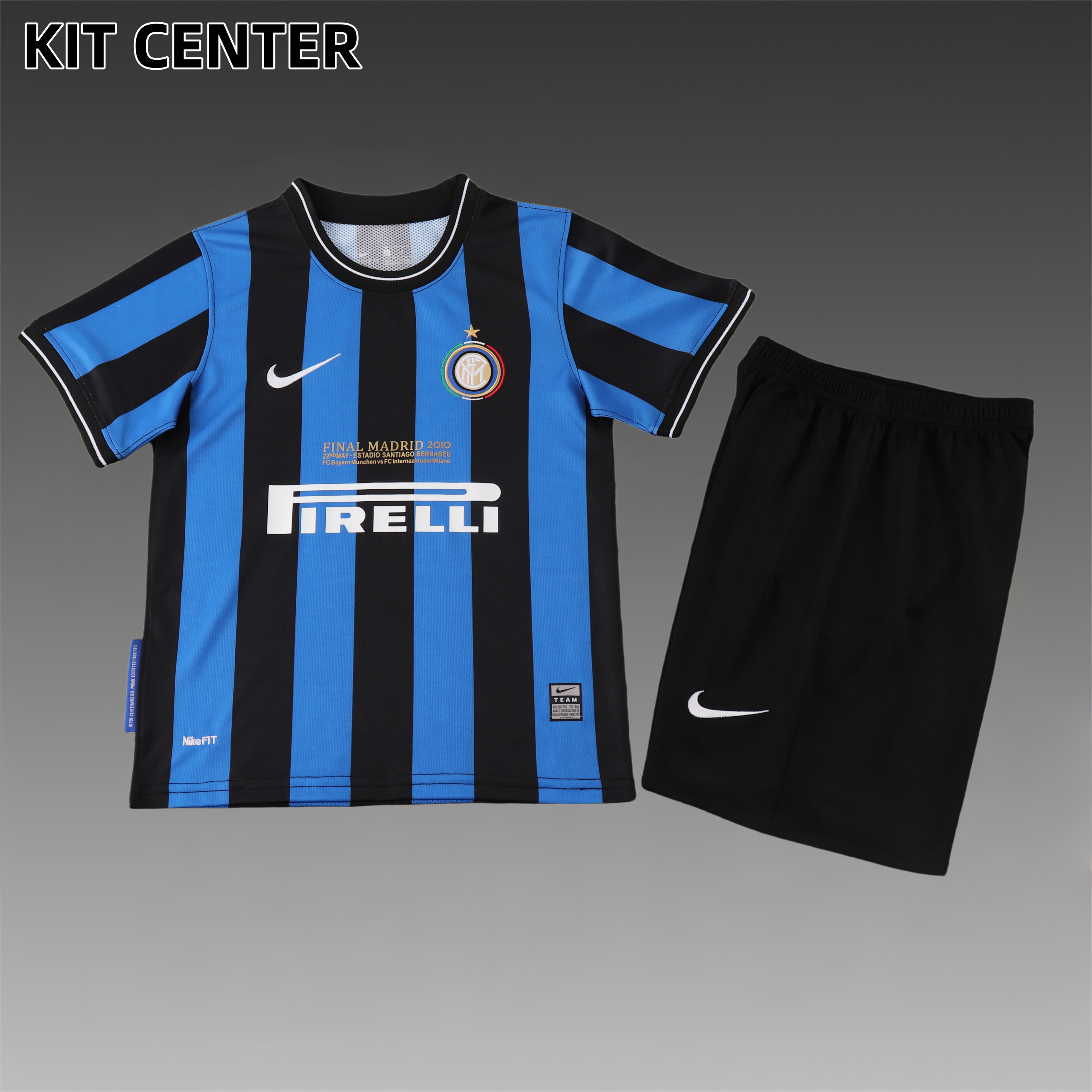 2009/2010 Inter Milan home Retro Football Shirt Kids Kit