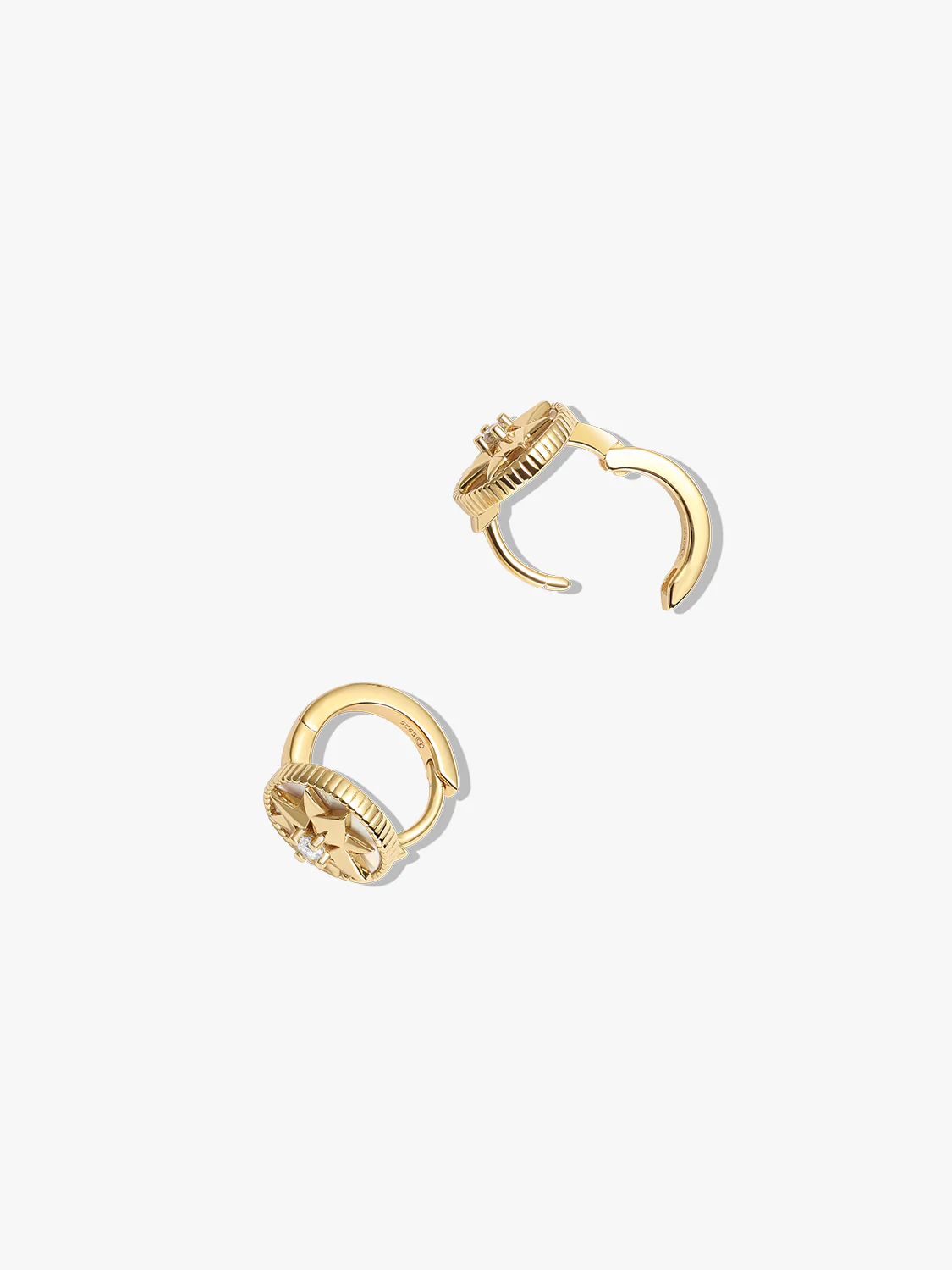 Polaris Mother Of Pearl & Sapphire Huggies