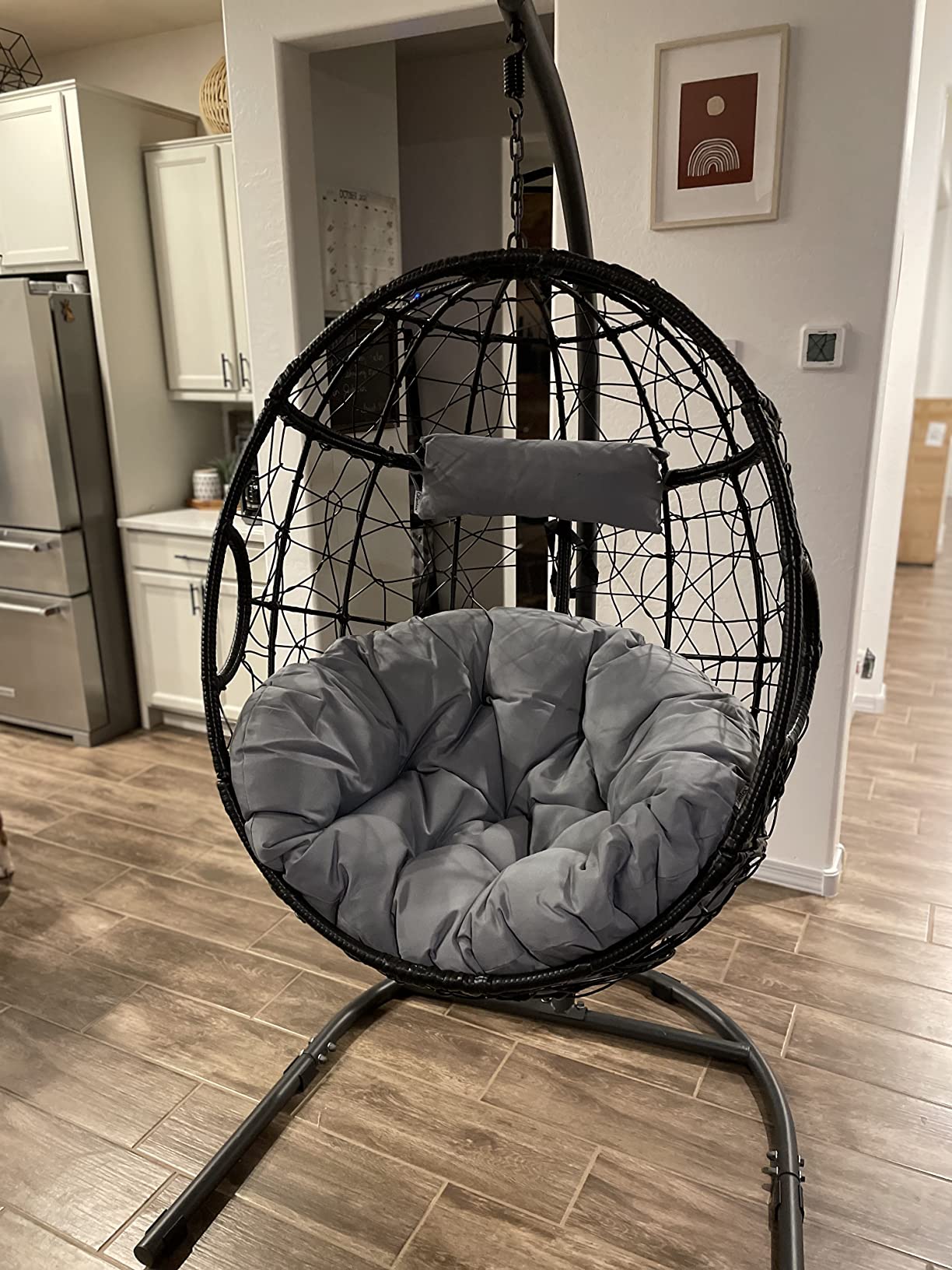 Hanging Egg Chair, 36.5-Width Oversized Swing Chair with C-Hammock Stand Set, Hammock Chair