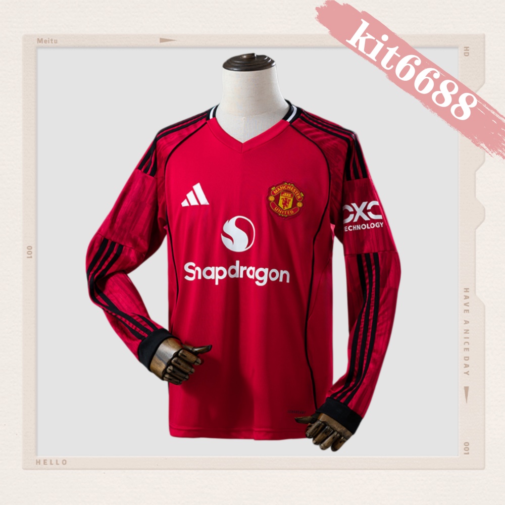 2025 2026 Manchester United home long sleeved jersey (fan version)