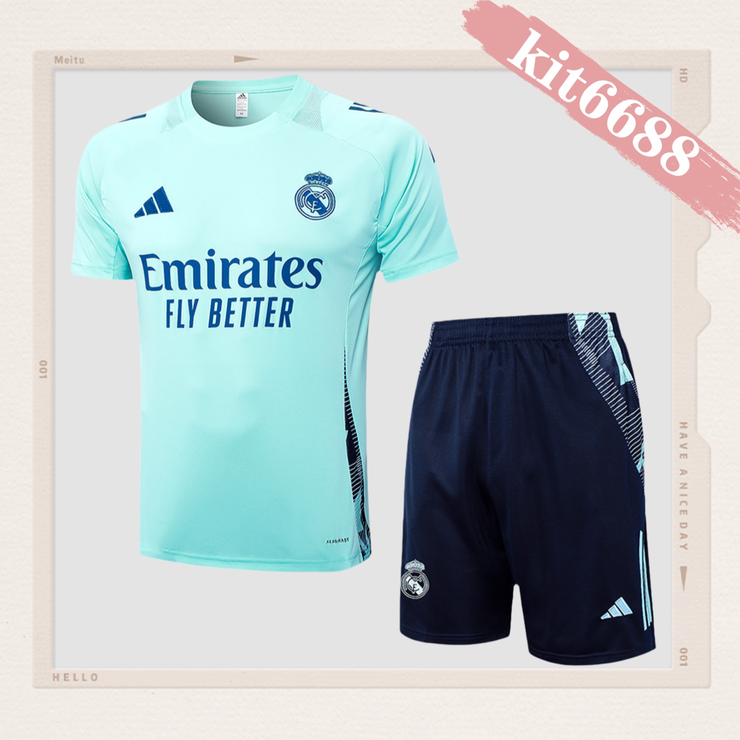 2024/2025 Real Madrid Light Blue Adult Short Sleeve Training Suit (Adult Kit)