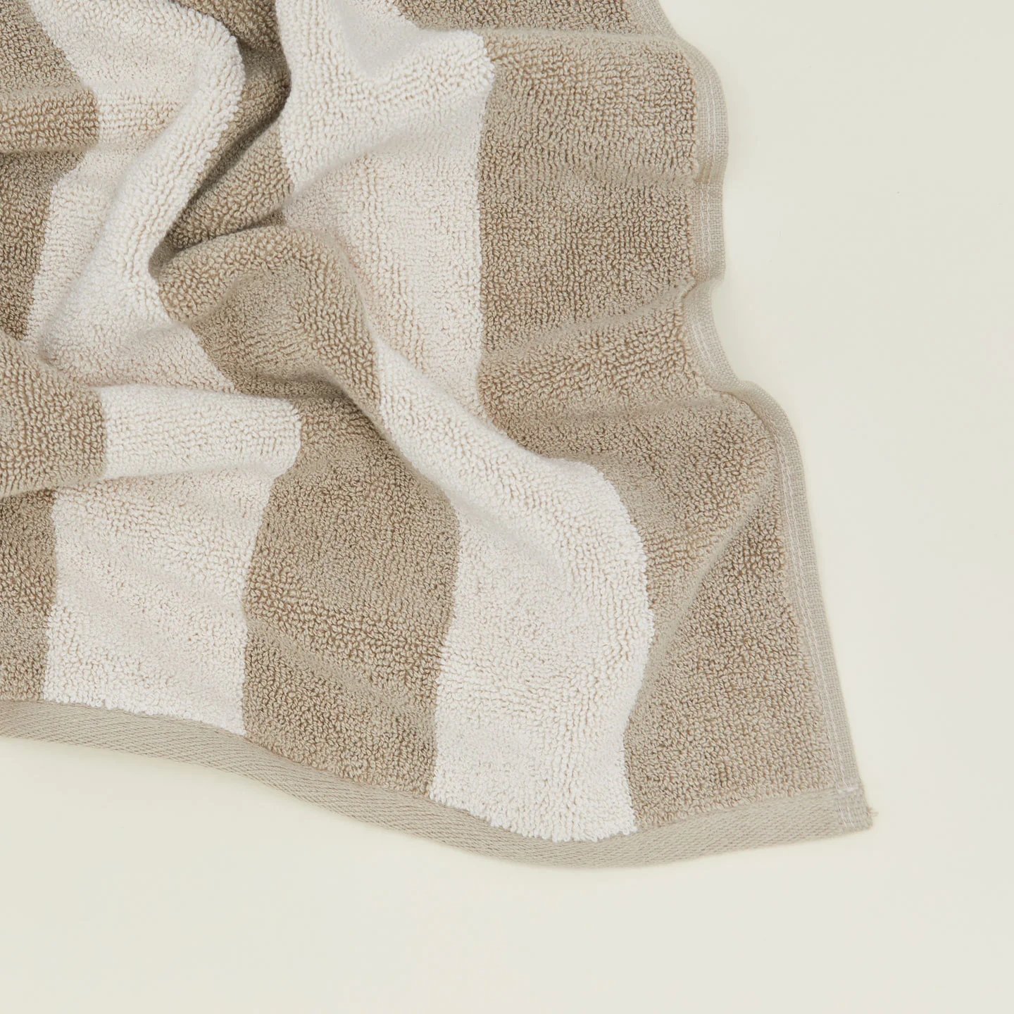 Simple Striped Terry Bath Mat - Ivory/Flax