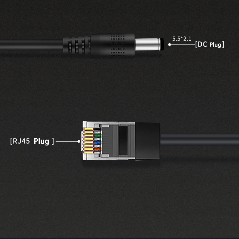 Standard POE Splitter 48V to 12V 100M POE Camera Injector Power Supply Connectors Extender RJ45 for DC 12V IP Camera