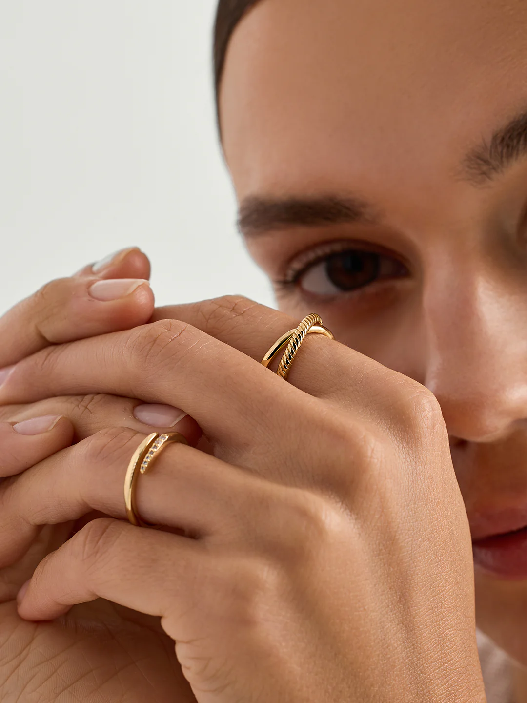 Gold Duo Crossover Ring