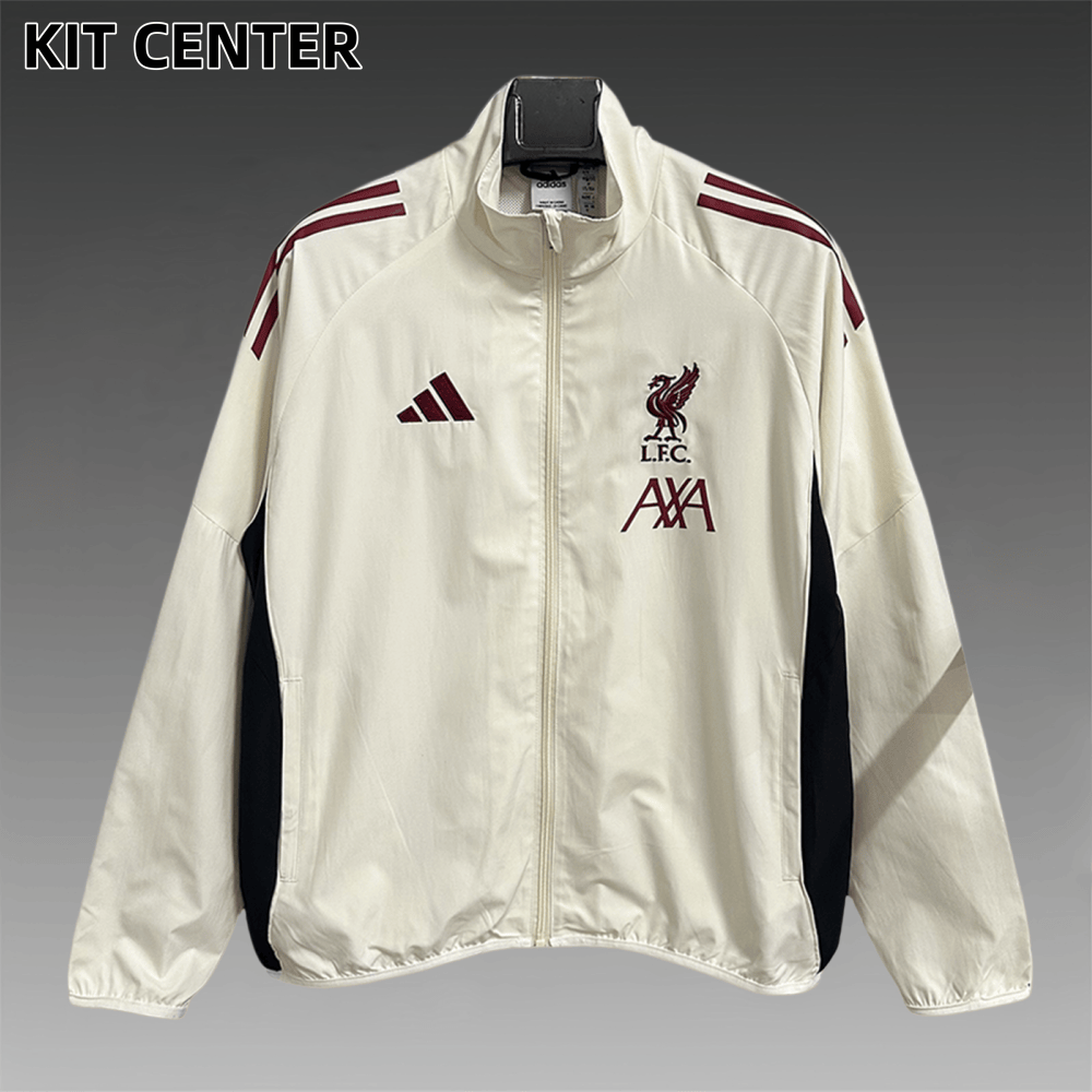 2025/2026 Liverpool Beige Embroidered Casual Windbreaker