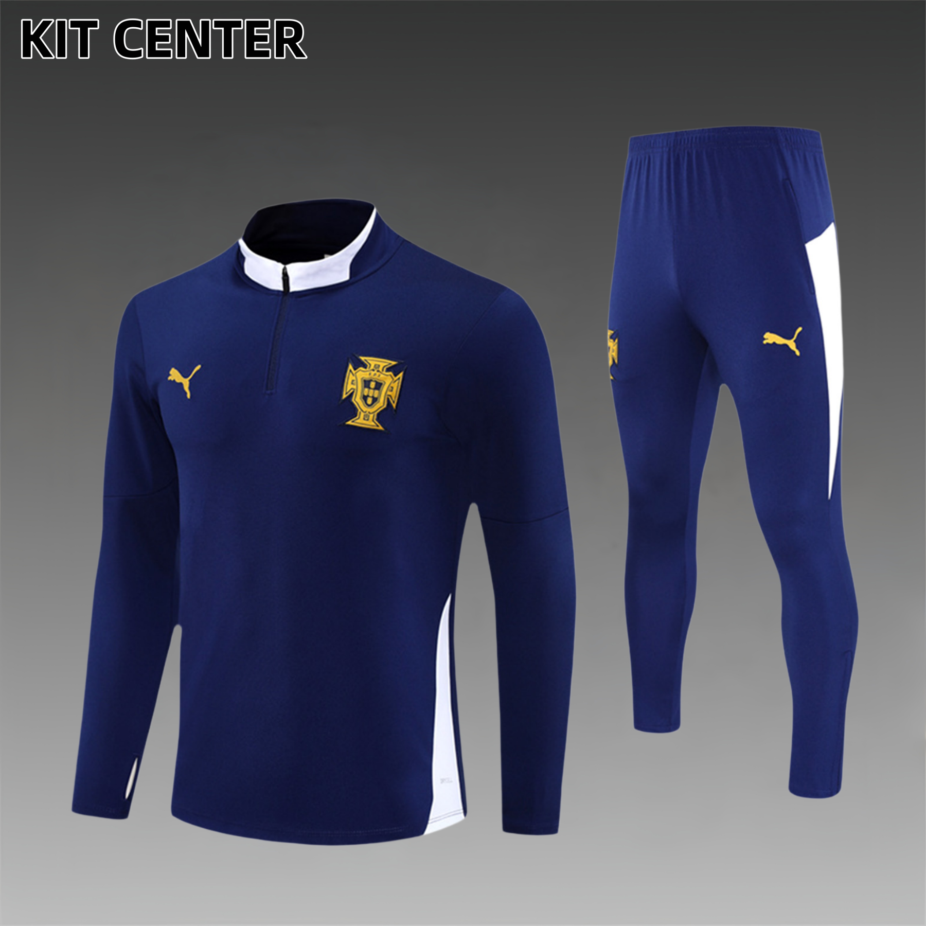 2025/2026 Portugal Kids Half Zip Training Clothes (Kids Kit)