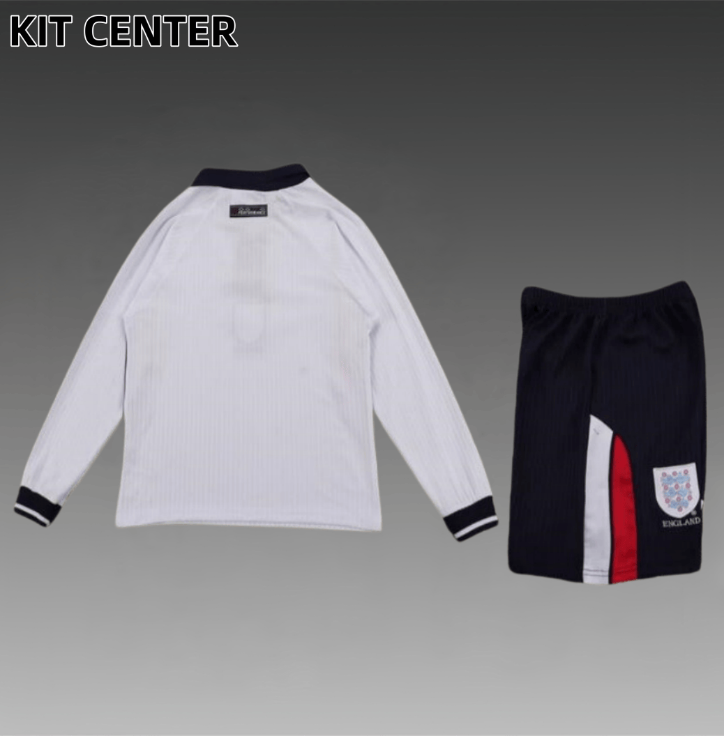 1998 England home  Retro long sleeves Football Soccer jerseys Kids suit