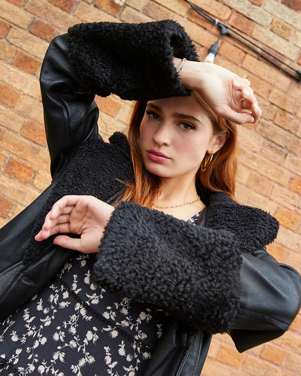Around Town Faux Leather Tie Waist Jacket