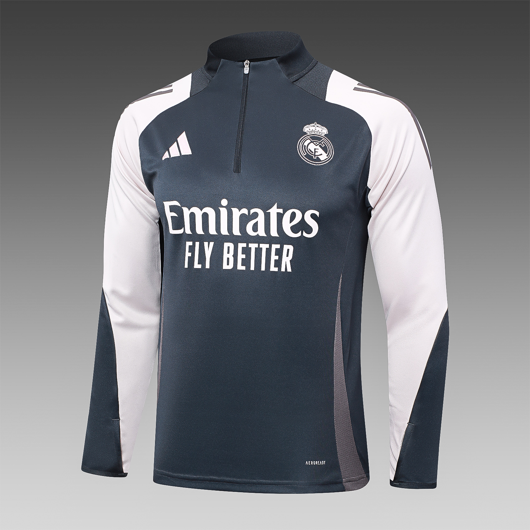 2024/2025 Real Madrid Grey Adult Half Zip Training Kit (Adult Kit)