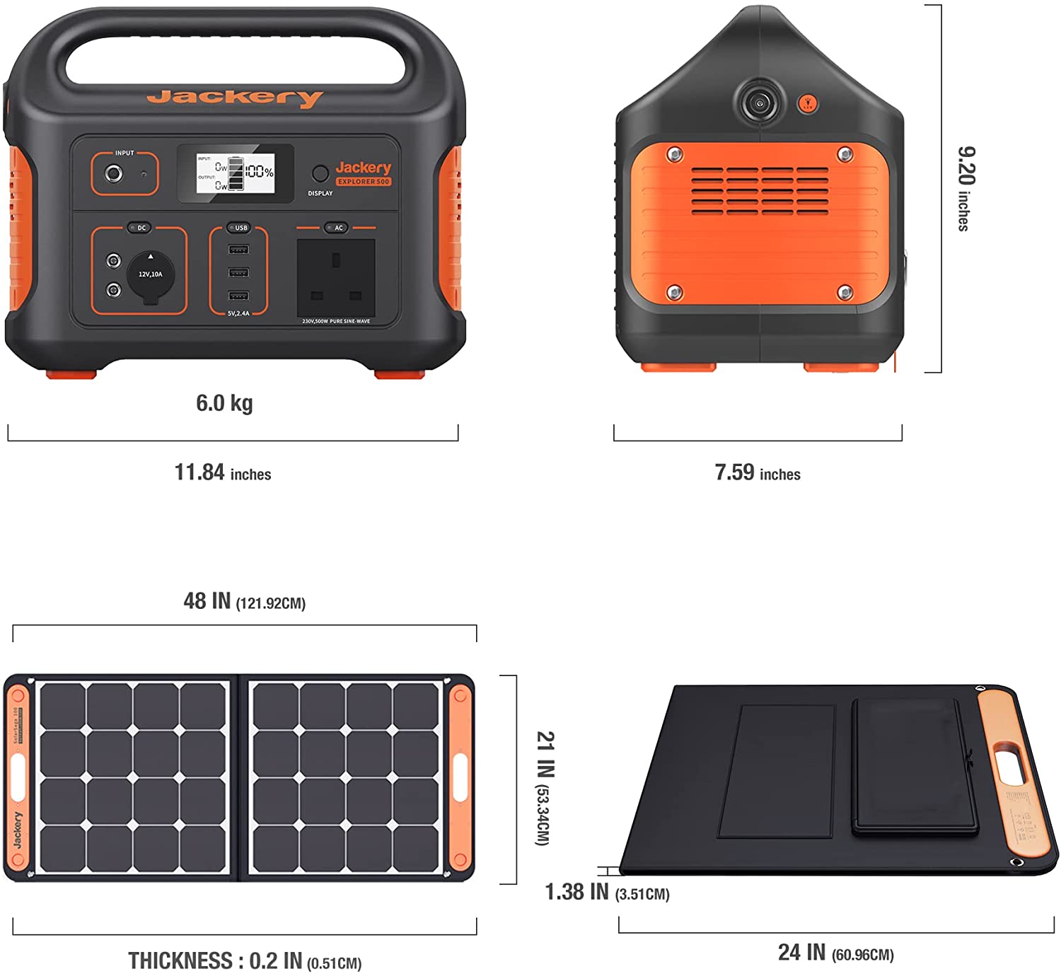 Generator 500,518WH power station with 100W solar panels