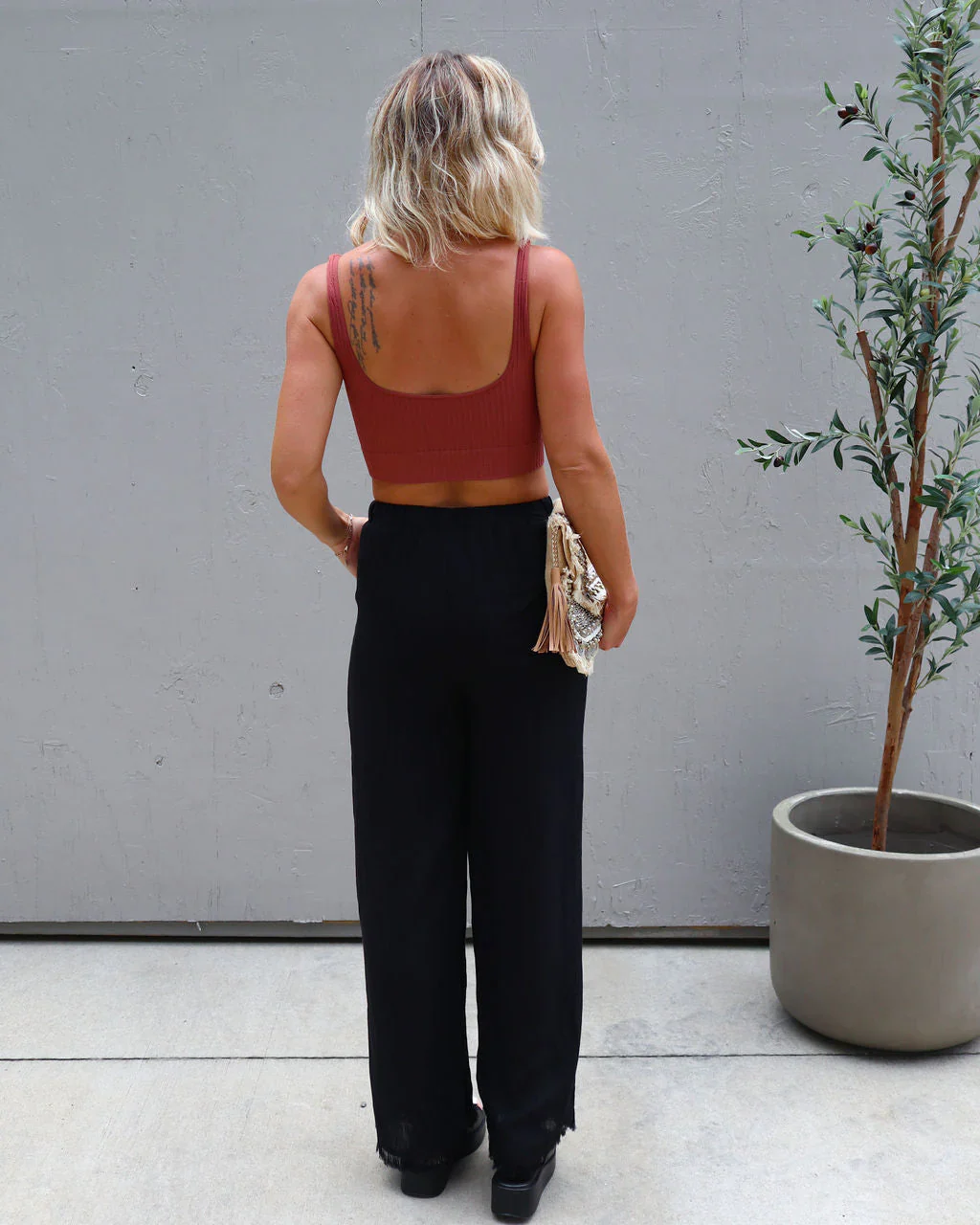Barrino Pocketed Frayed Hem Drawstring Pants
