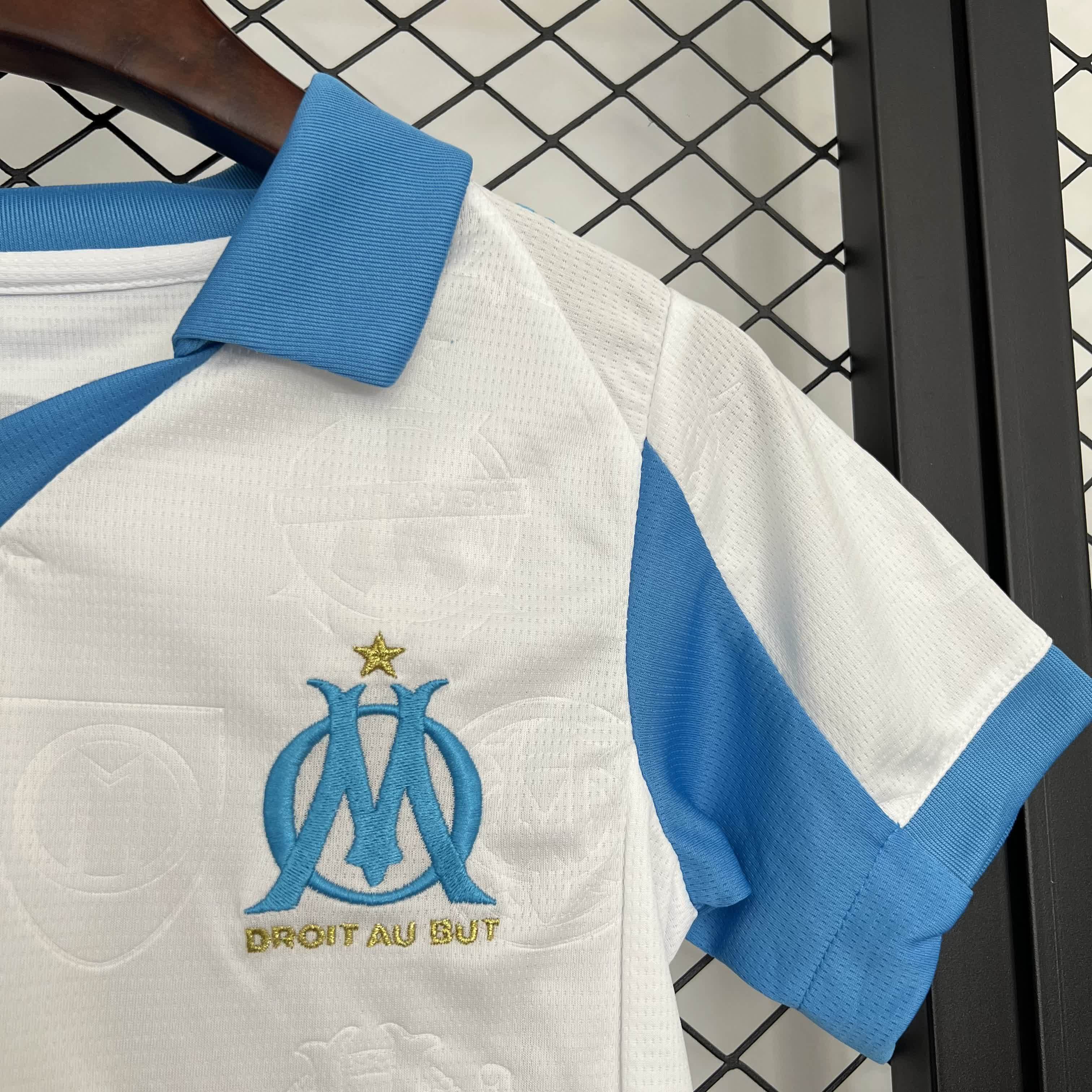 2025/2026 Marseille Home Football Shirt（Kids Kit socks ）