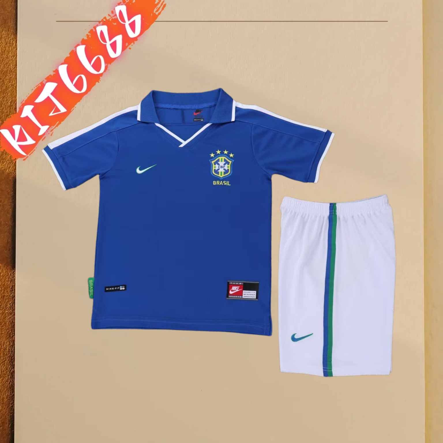 1997 Brazil Away Retro Kids Kit