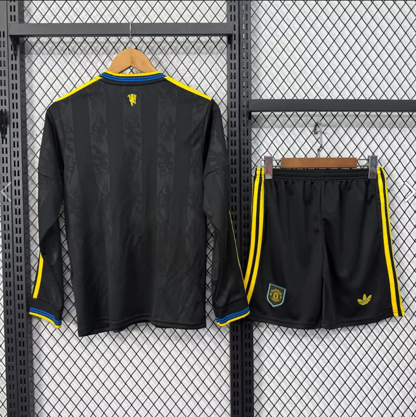 2526 Manchester United Third Away long sleeves Football Shirt ( Kids Kit )socks