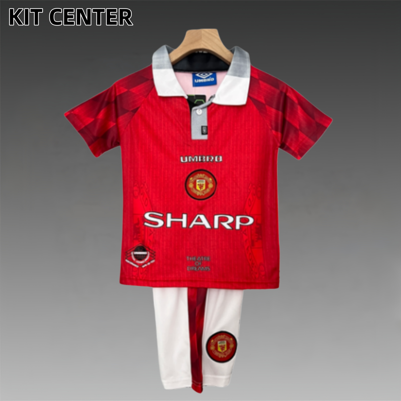 96/97 Manchester United home ground Retro Football Soccer Kids Kit