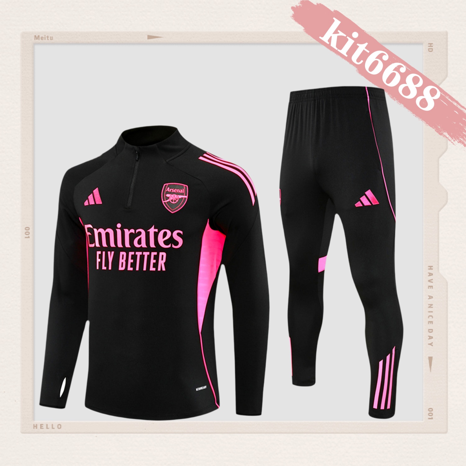 2025/2026 Arsenal Kids Half Zip Training Clothes (Kids Kit)