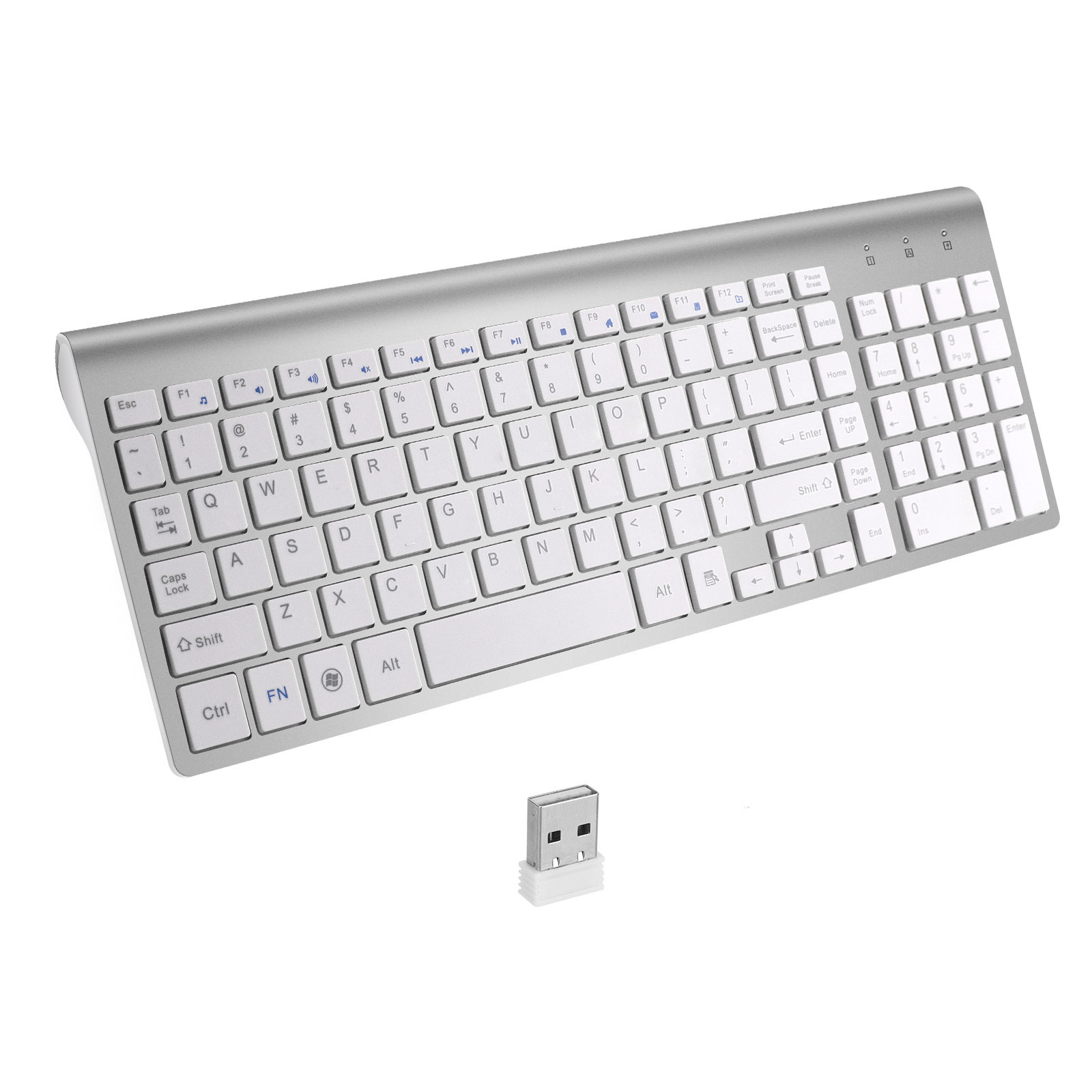 2.4G Wireless Keyboard Mouse Combo, Ultra Slim Scissor Switch Quiet Keyboard with Numeric Keypad, Ergonomic Wireless Keyboard Set for Desktop Laptop Office