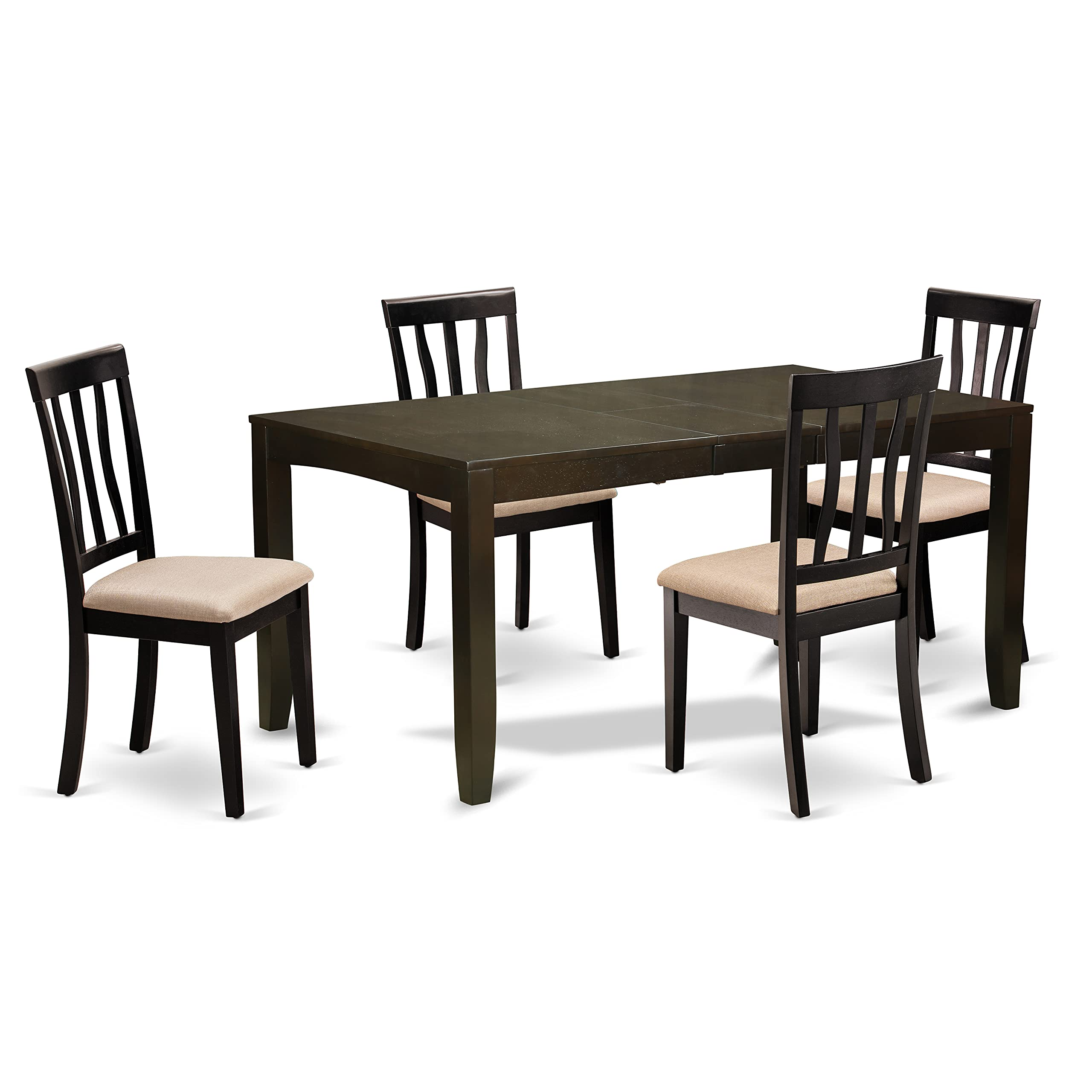 5-PC Kitchen Table Set - Kitchen Dining Table with Rectangular Top - 4 Dining Room Chairs
