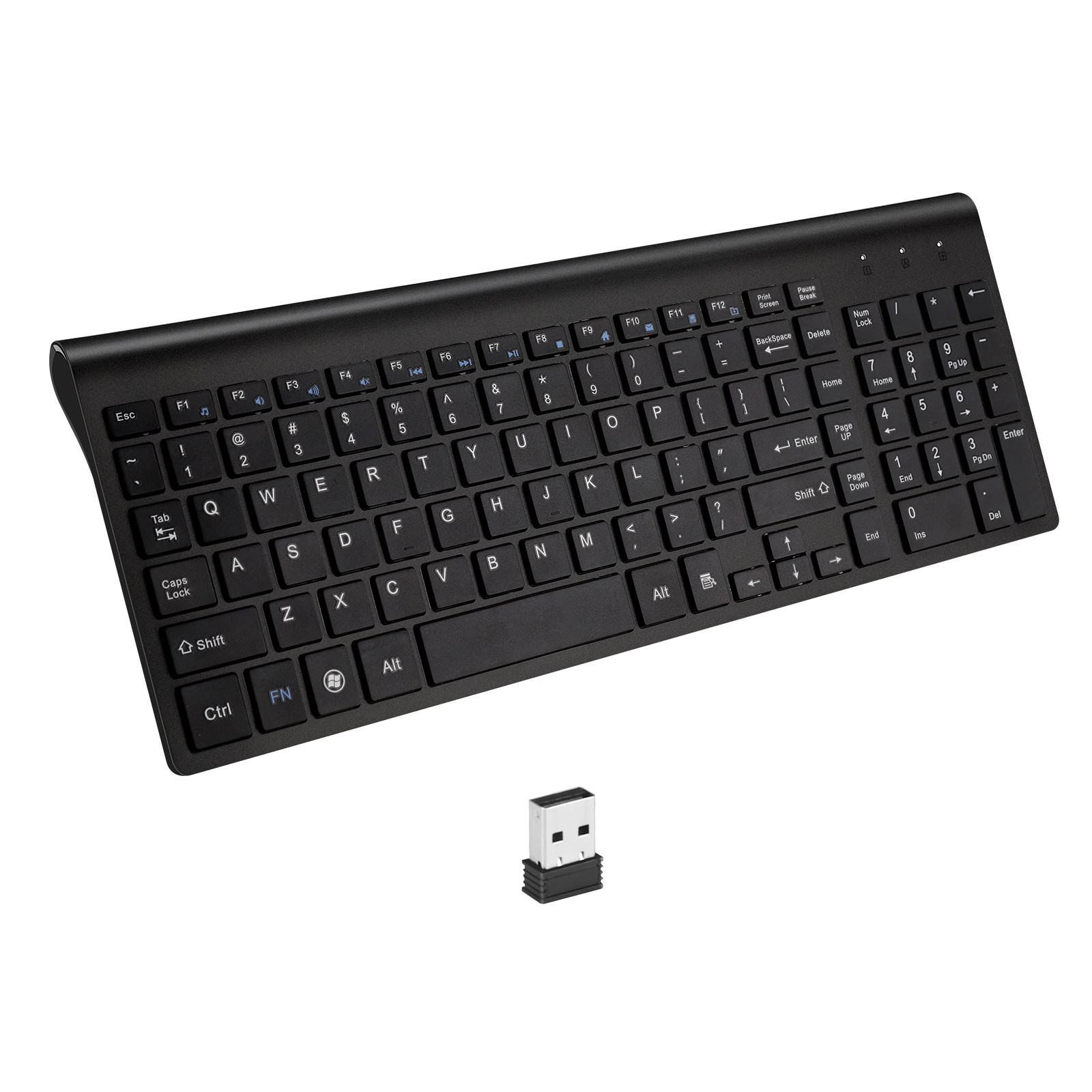 2.4G Wireless Keyboard Mouse Combo, Ultra Slim Scissor Switch Quiet Keyboard with Numeric Keypad, Ergonomic Wireless Keyboard Set for Desktop Laptop Office