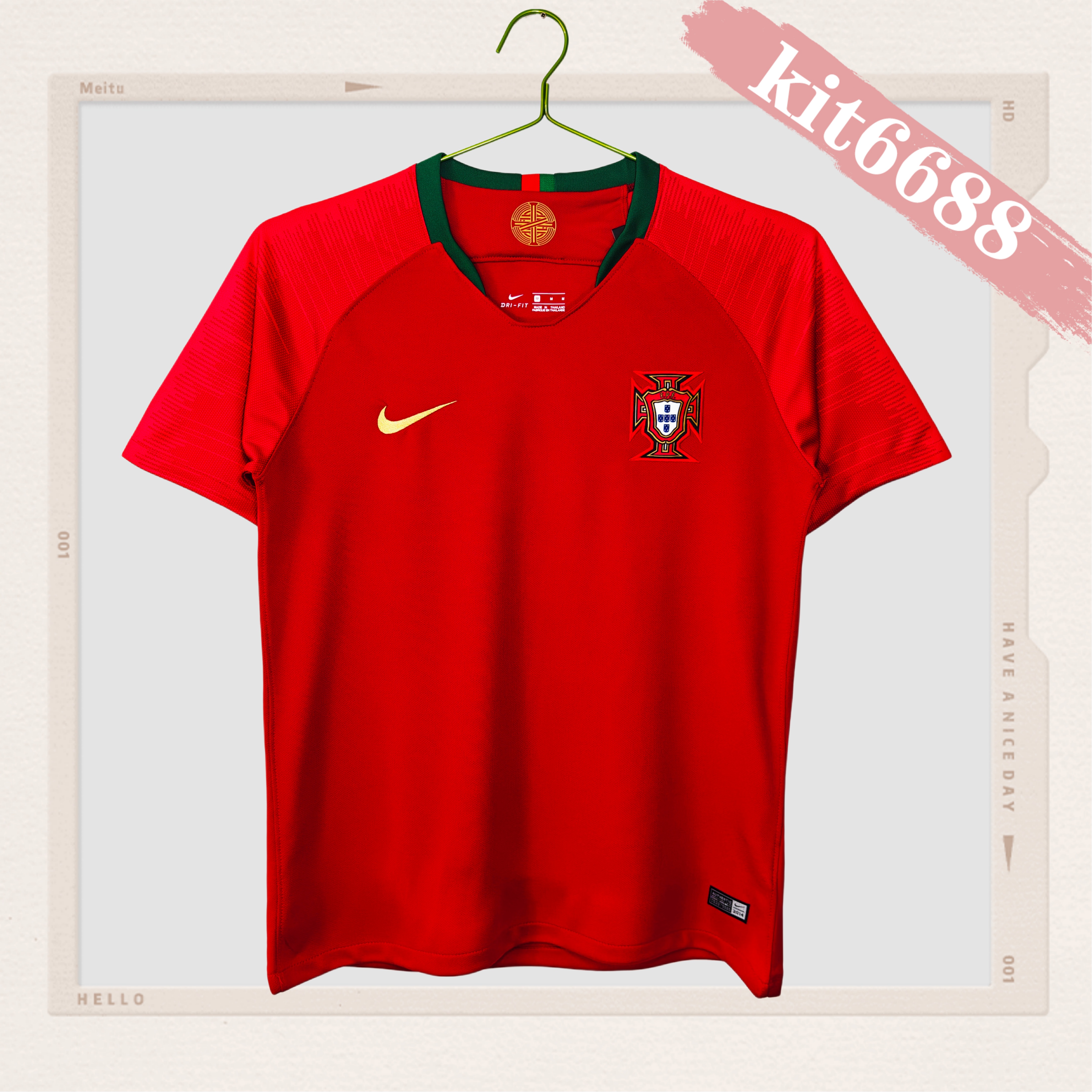 2018 Portugal Home Retro Sleeve Football Shirt