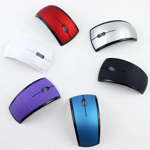 Foldable Arc Wireless Mouse, Bluetooth & 2.4G Portable Travel Mouse, Ergonomic Curved Computer Mice for Laptop Desktop Office Business Trip