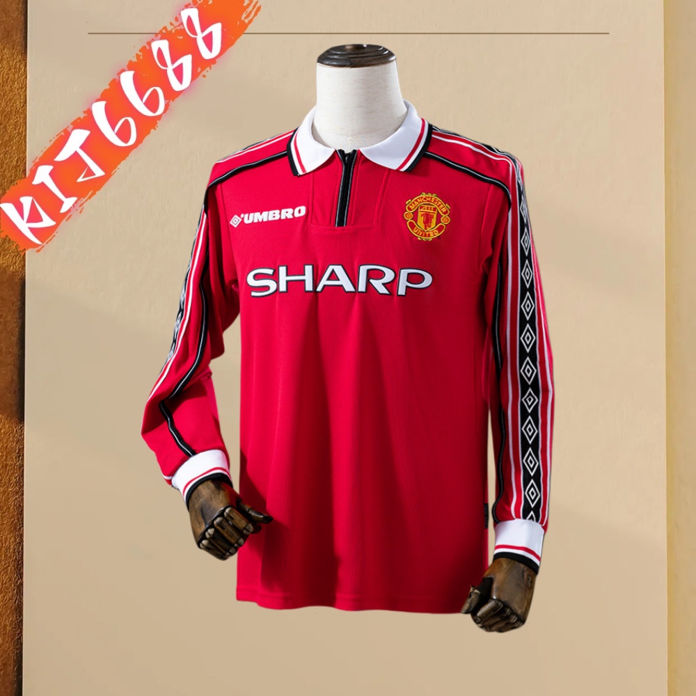 98/99 Manchester United home long sleeved retro football jersey