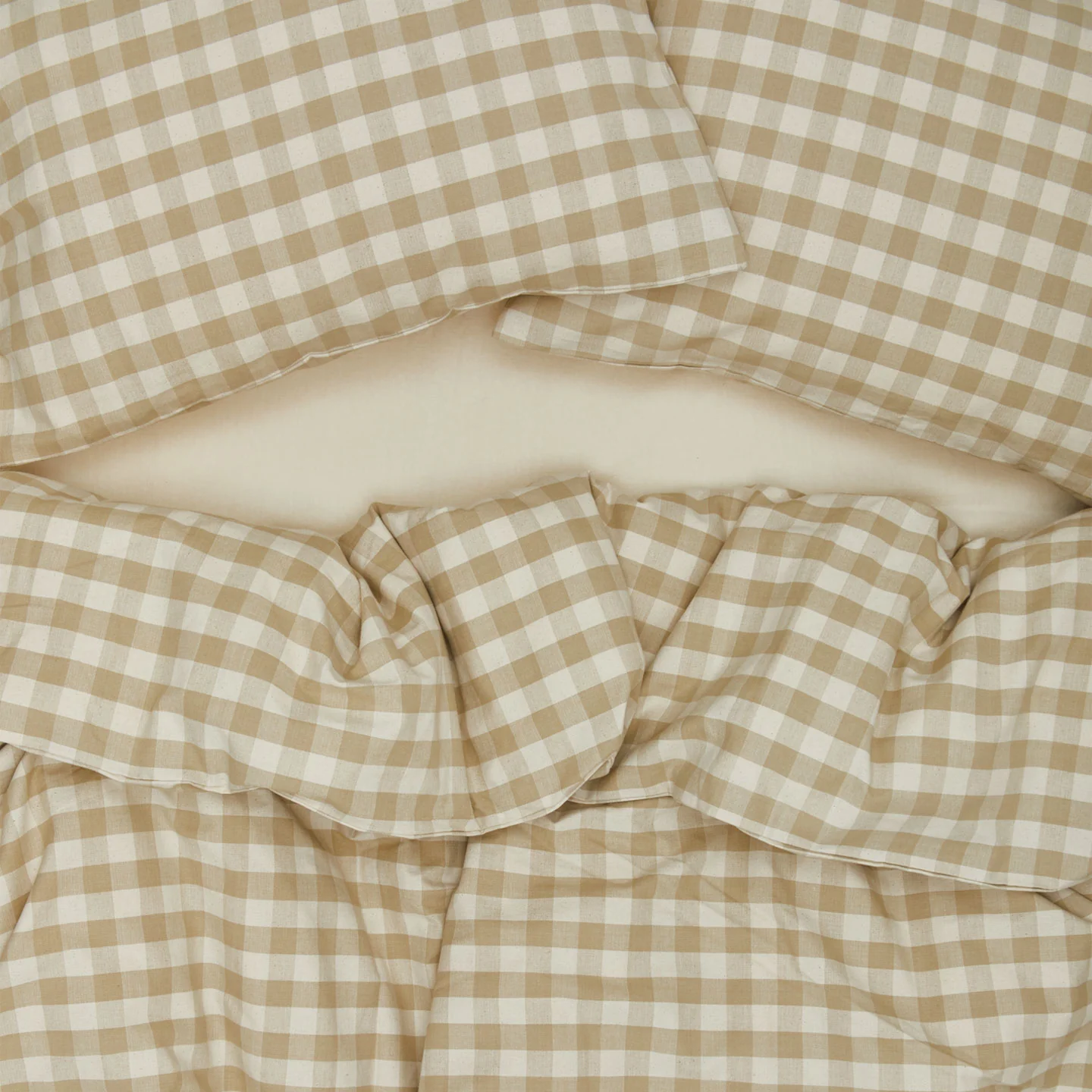 Essential Gingham Duvet - Ivory/Flax