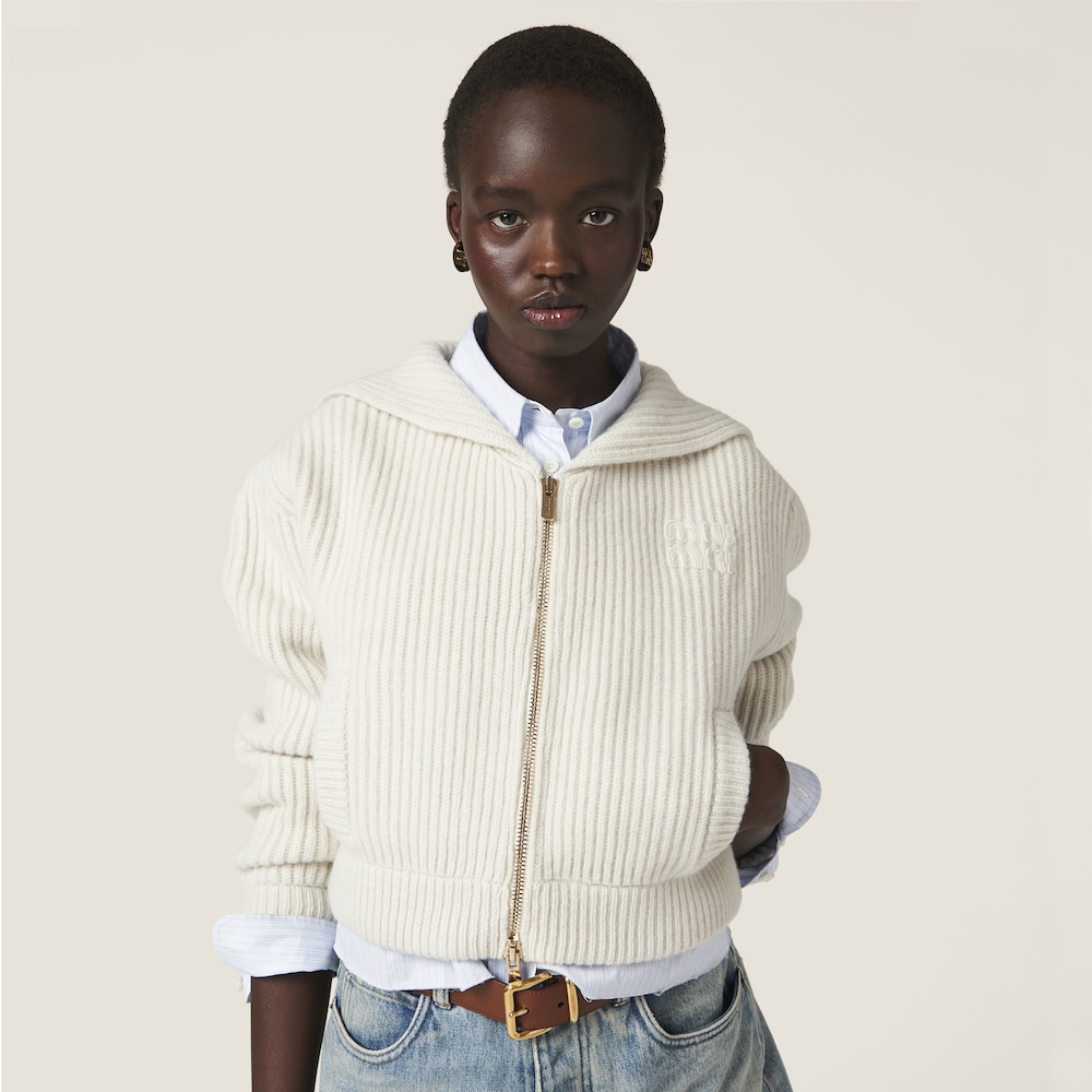 Wool and cashmere knit cardigan