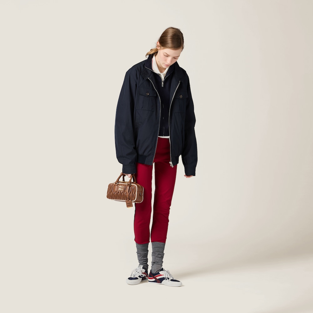 Panama cotton blouson jacket with pockets