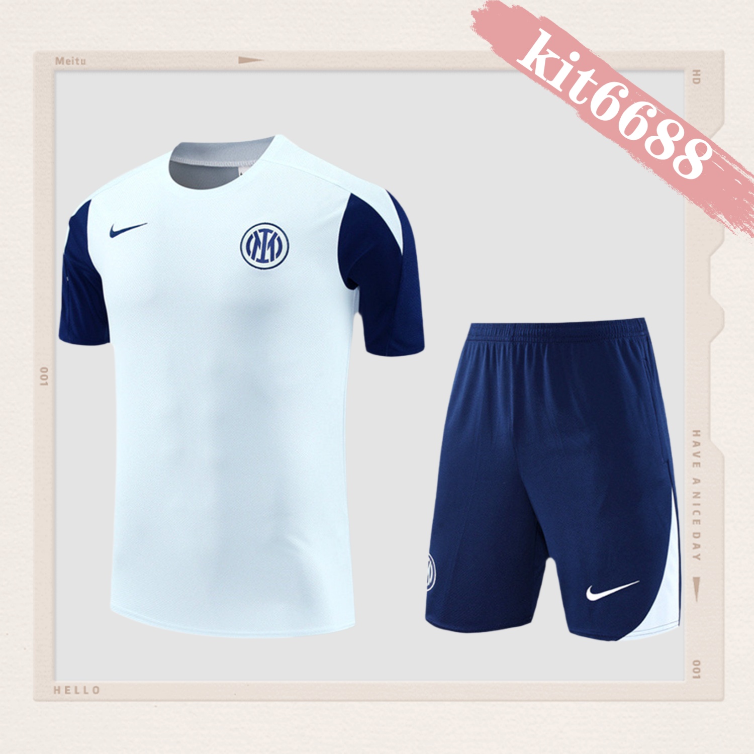 2025/2026 Inter Milan French Grey Kids Short Sleeve Training Clothes (Kids Kit)