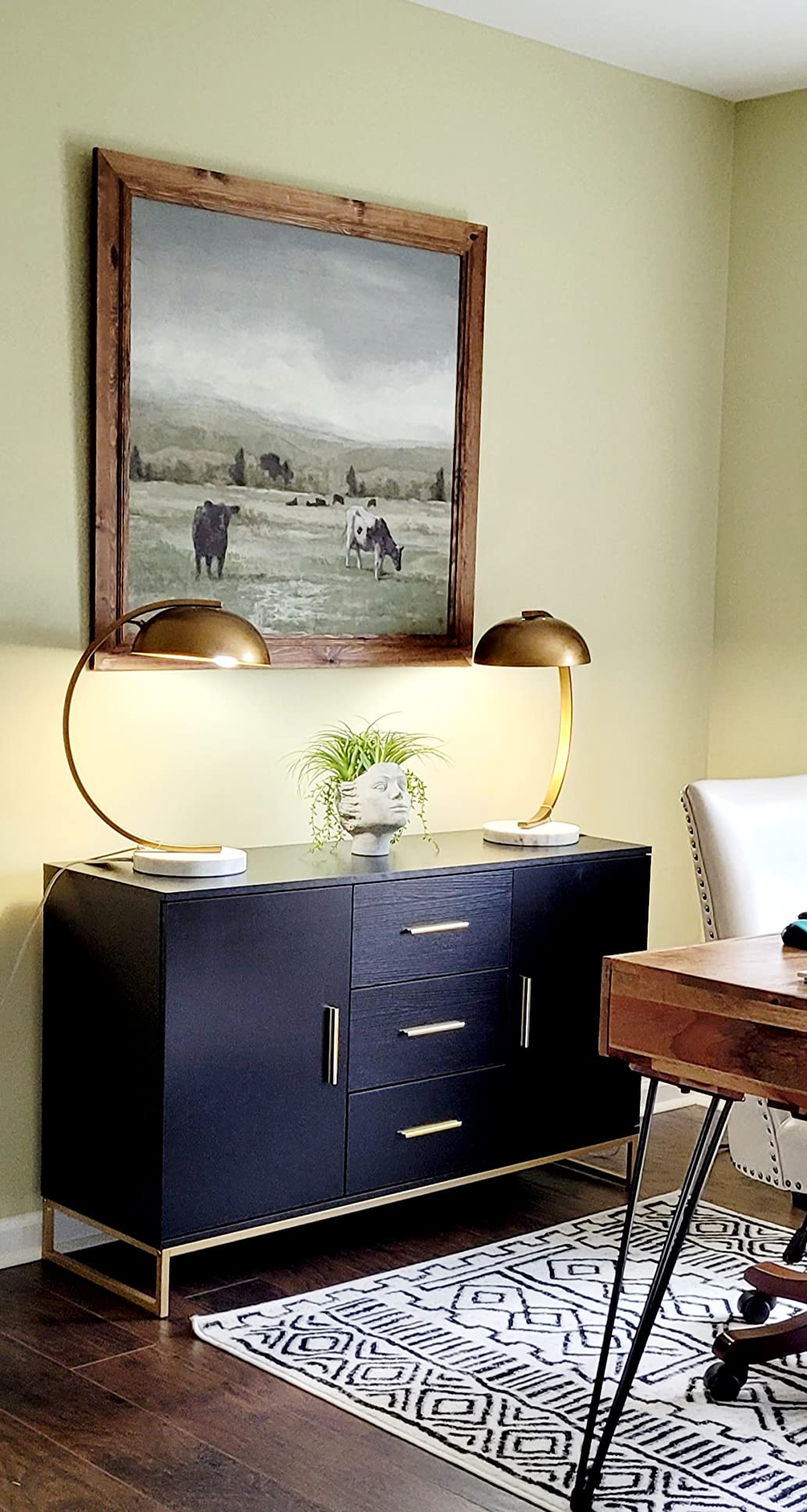 Buffet Sideboard with 3 Drawers & 2 Doors Storage, Buffet Cabinet Sideboard Credenza Coffee Bar Cabinet