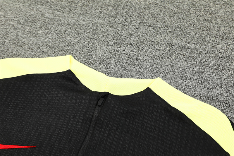 24/25 Liverpool Black paired with yellow Half Zip Training Kit (Adult Kids Kit)