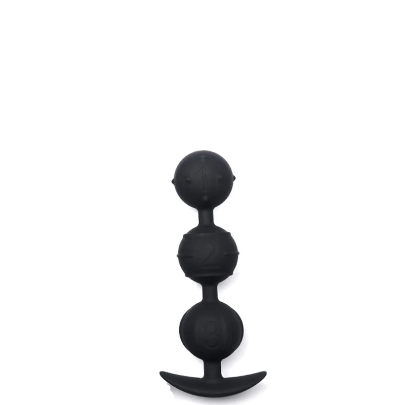 Caden - Silicone Anal Beads - 3 Beads with Tail