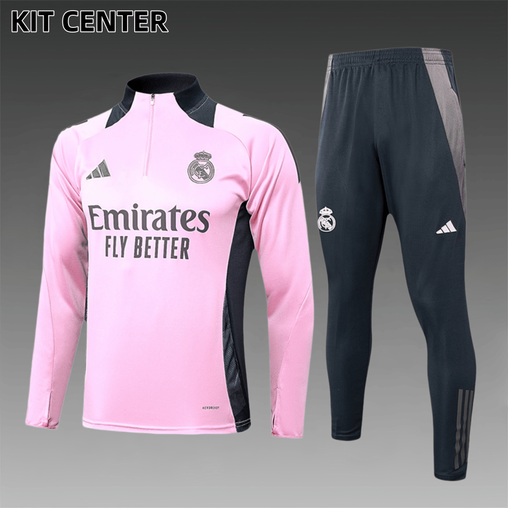 2024/2025 Real Madrid Pink Adult Half Zip Training Kit (Adult Kit)