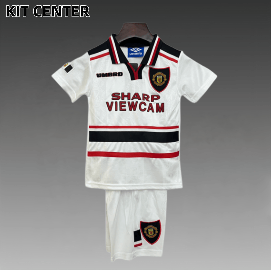 97/98 Manchester United Away Retro Football Soccer Kids Kit
