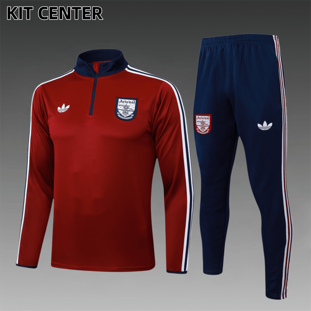 2025/2026 Arsenal Adult Burgundy Half Zip Training Suit (Adult Kit)