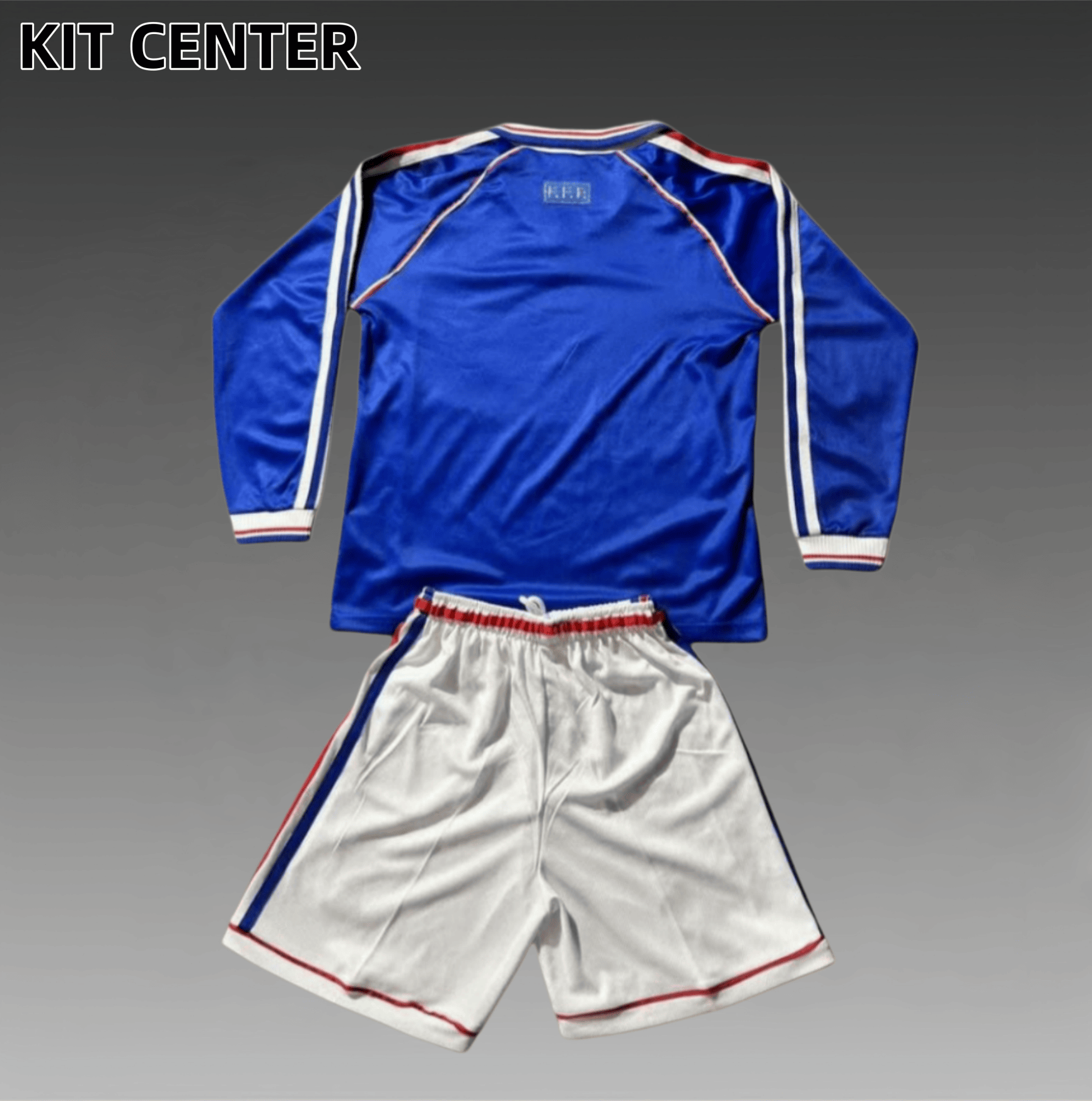 1998 France home Retro long sleeves Football Shirt  Kids Kit