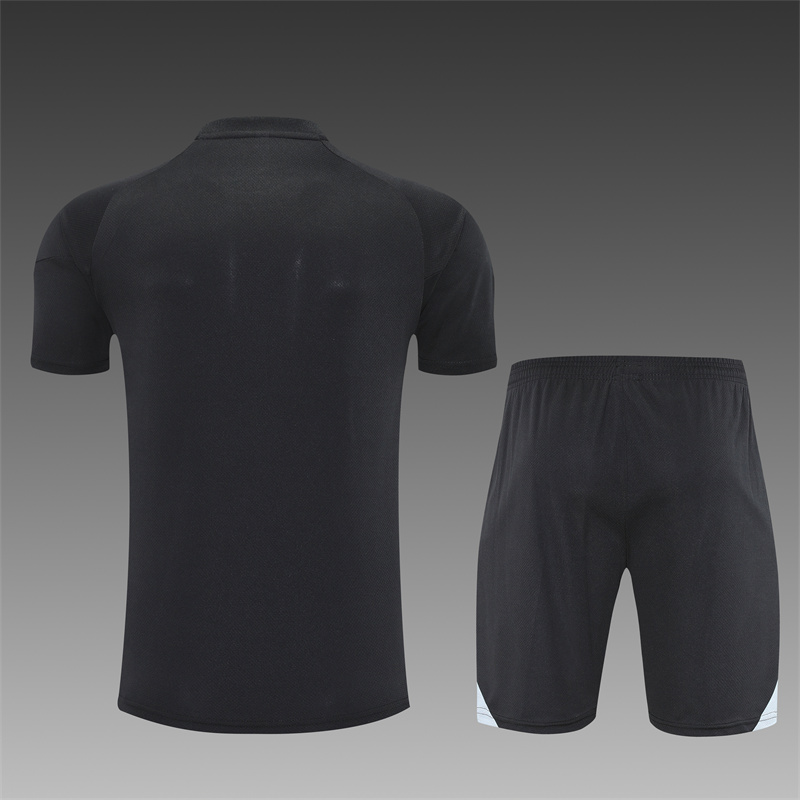 2025/2026 Real Madrid Black Adult Short Sleeve Training Suit (Adult Kit)