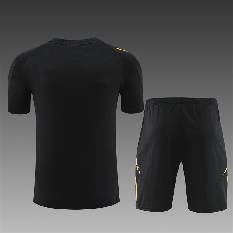 2024/2025 Real Madrid Black Adult Short Sleeve Training Suit (Adult Kit)